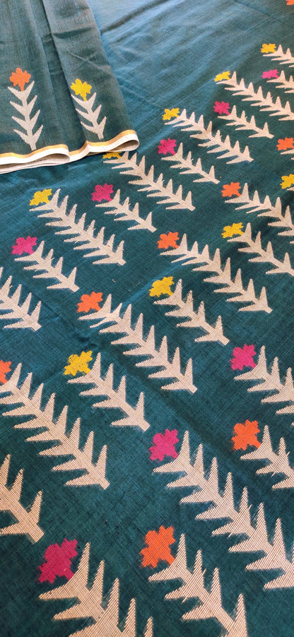 Mrinal – Sea Green Dhan Siri Cotton Saree