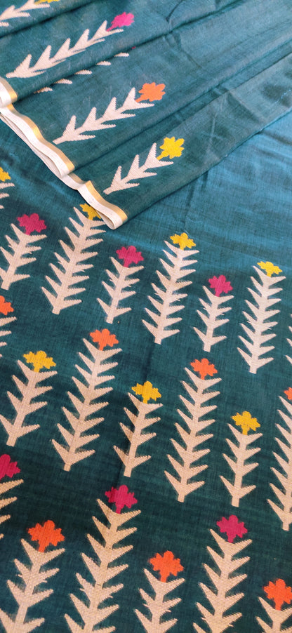 Mrinal – Sea Green Dhan Siri Cotton Saree