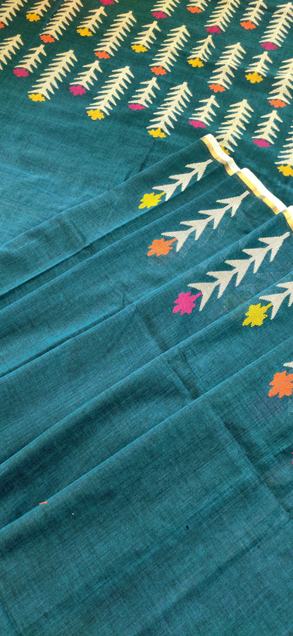 Mrinal – Sea Green Dhan Siri Cotton Saree