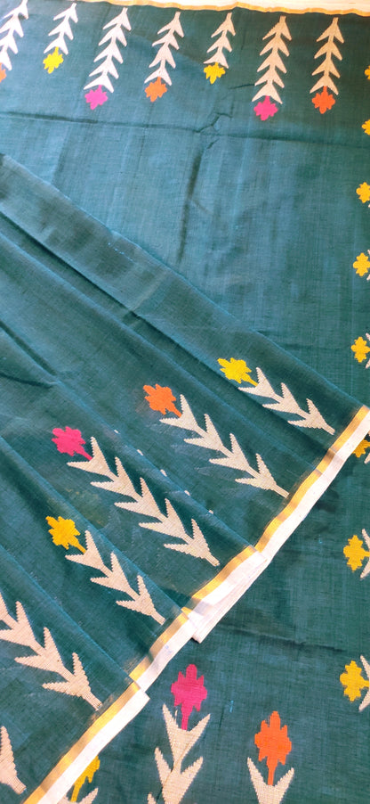 Mrinal – Sea Green Dhan Siri Cotton Saree