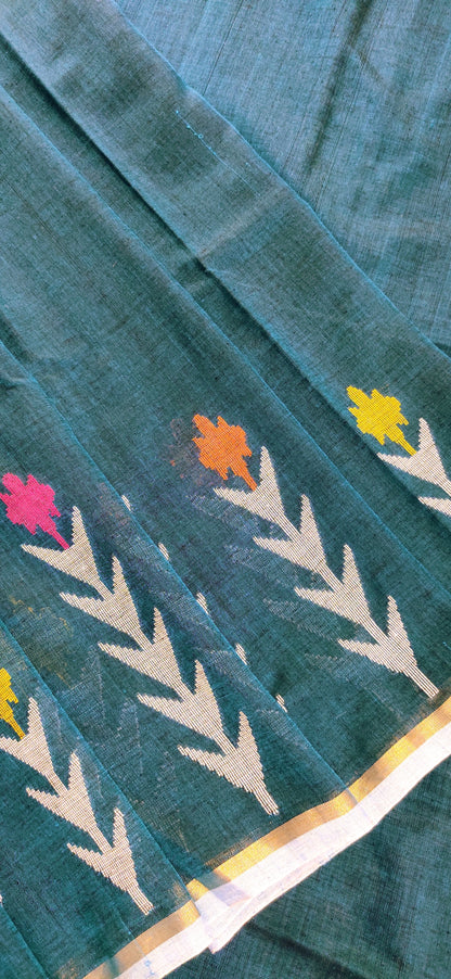 Mrinal – Sea Green Dhan Siri Cotton Saree