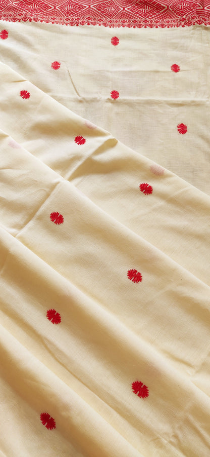 Aabha – Off-White Pure Cotton Saree