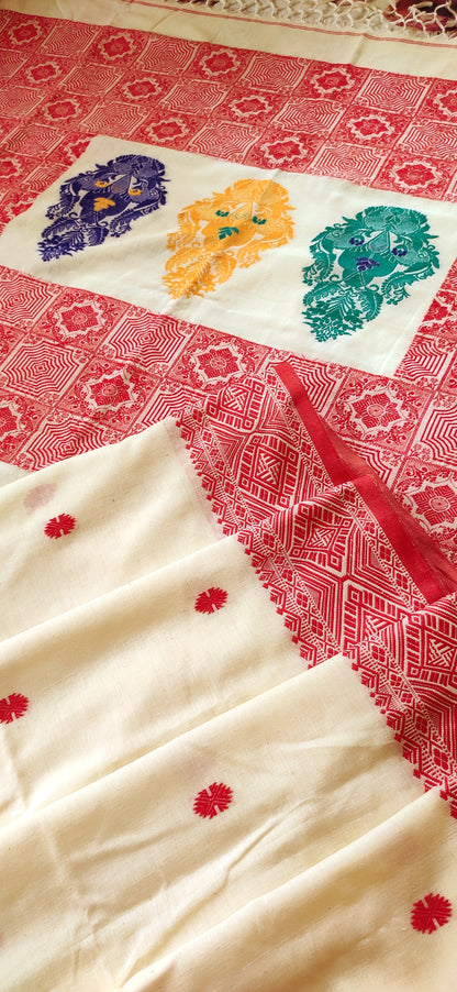 Aabha – Off-White Pure Cotton Saree