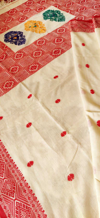 Aabha – Off-White Pure Cotton Saree