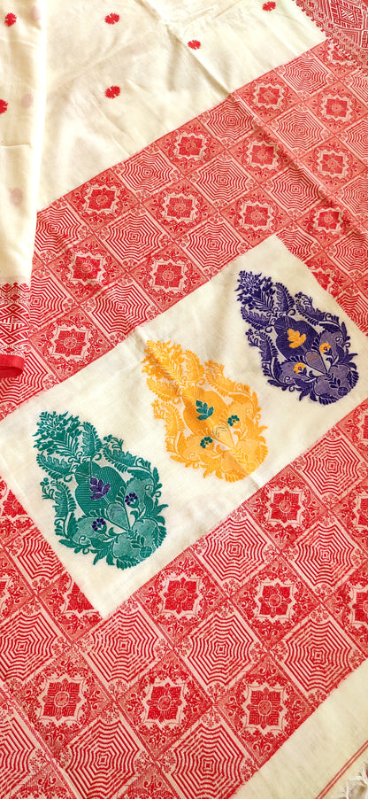 Aabha – Off-White Pure Cotton Saree