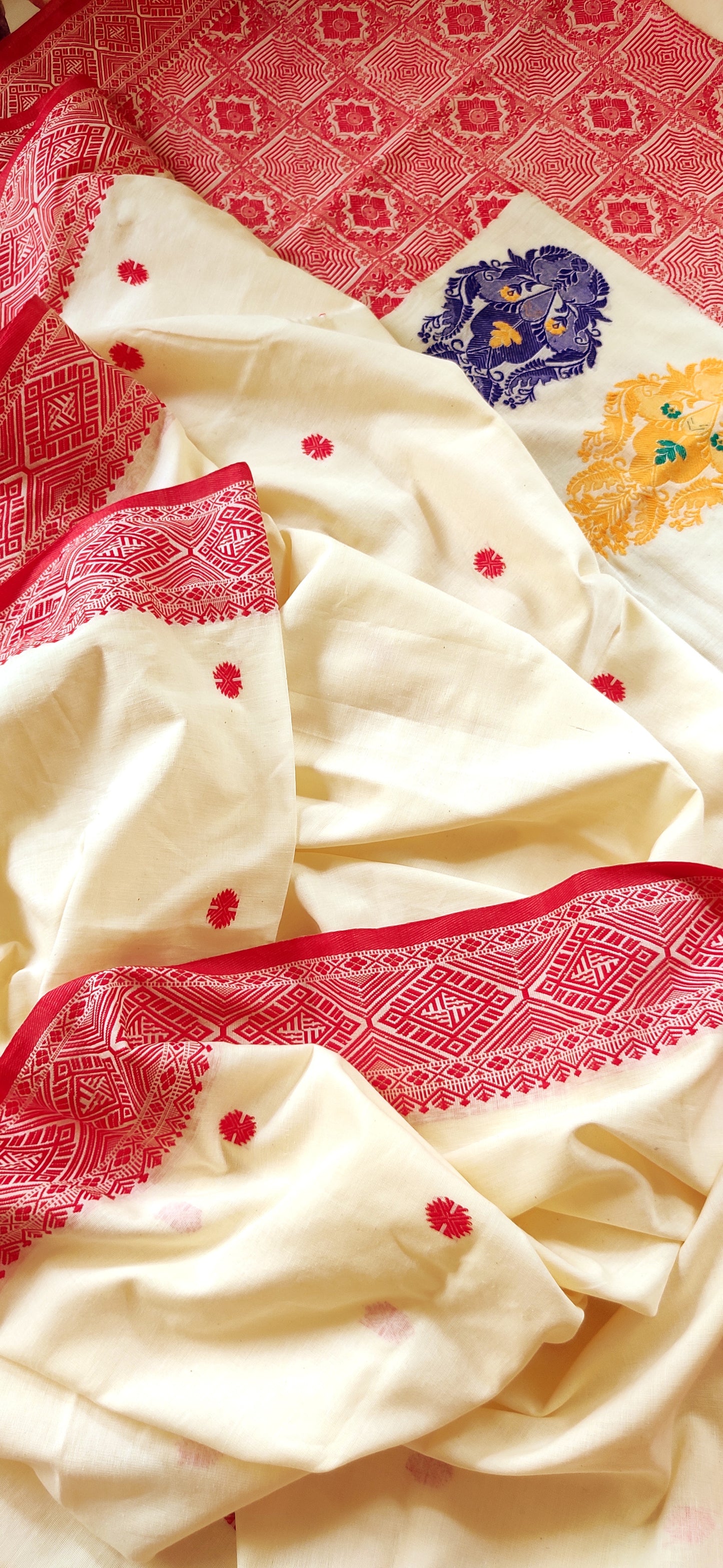 Aabha – Off-White Pure Cotton Saree