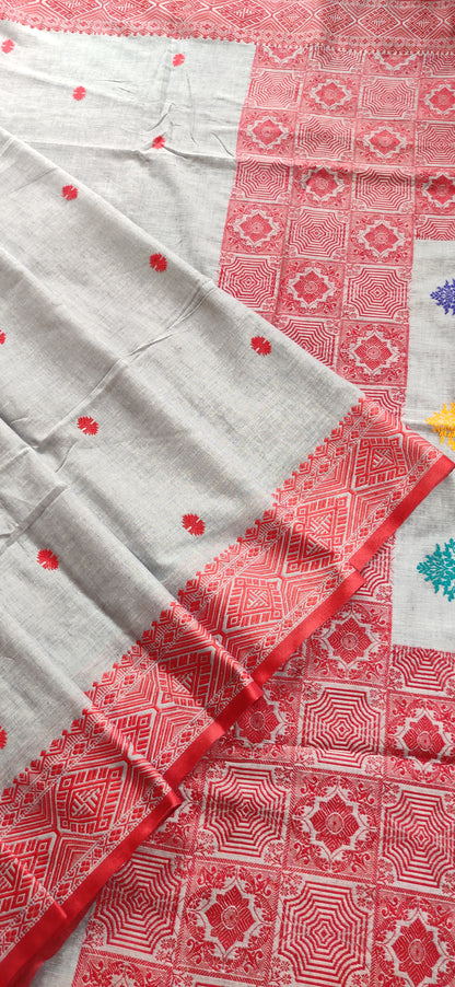 Nirja – Grey Pure Cotton Saree