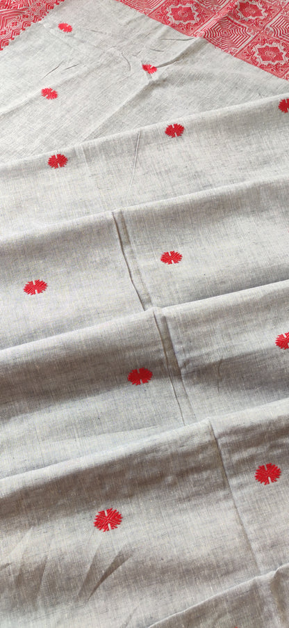 Nirja – Grey Pure Cotton Saree