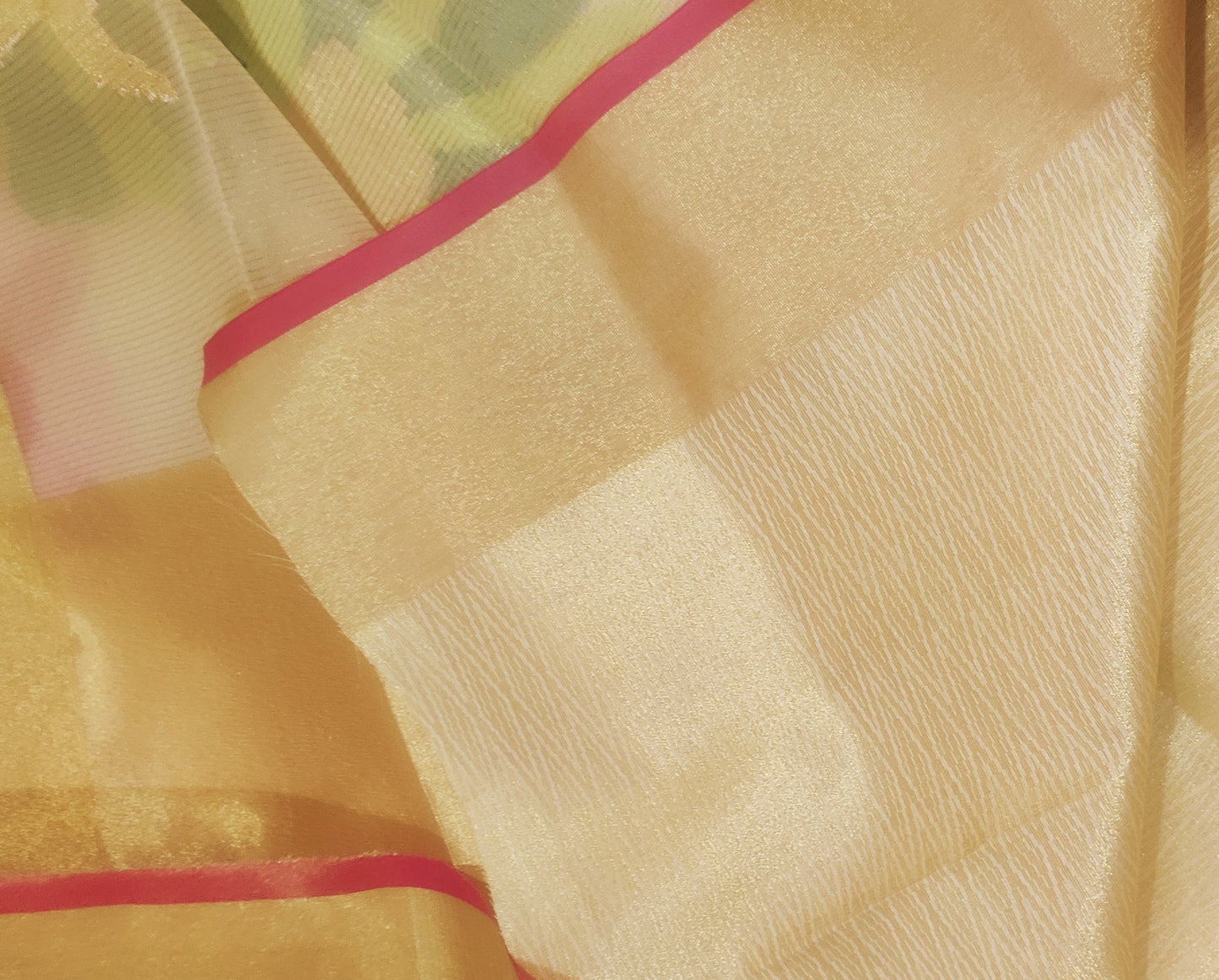 Aabha – Golden Organza Silk Saree