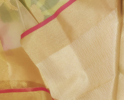 Aabha – Golden Organza Silk Saree