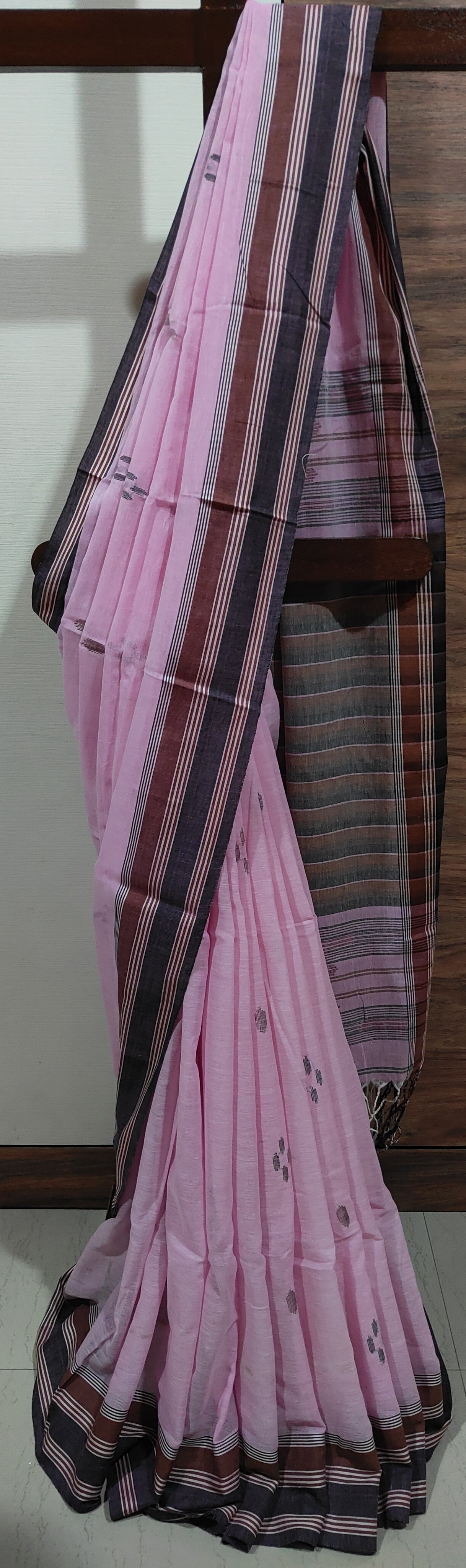 Rekhashree – Soft Baby Pink Handloom Khadi Cotton Saree