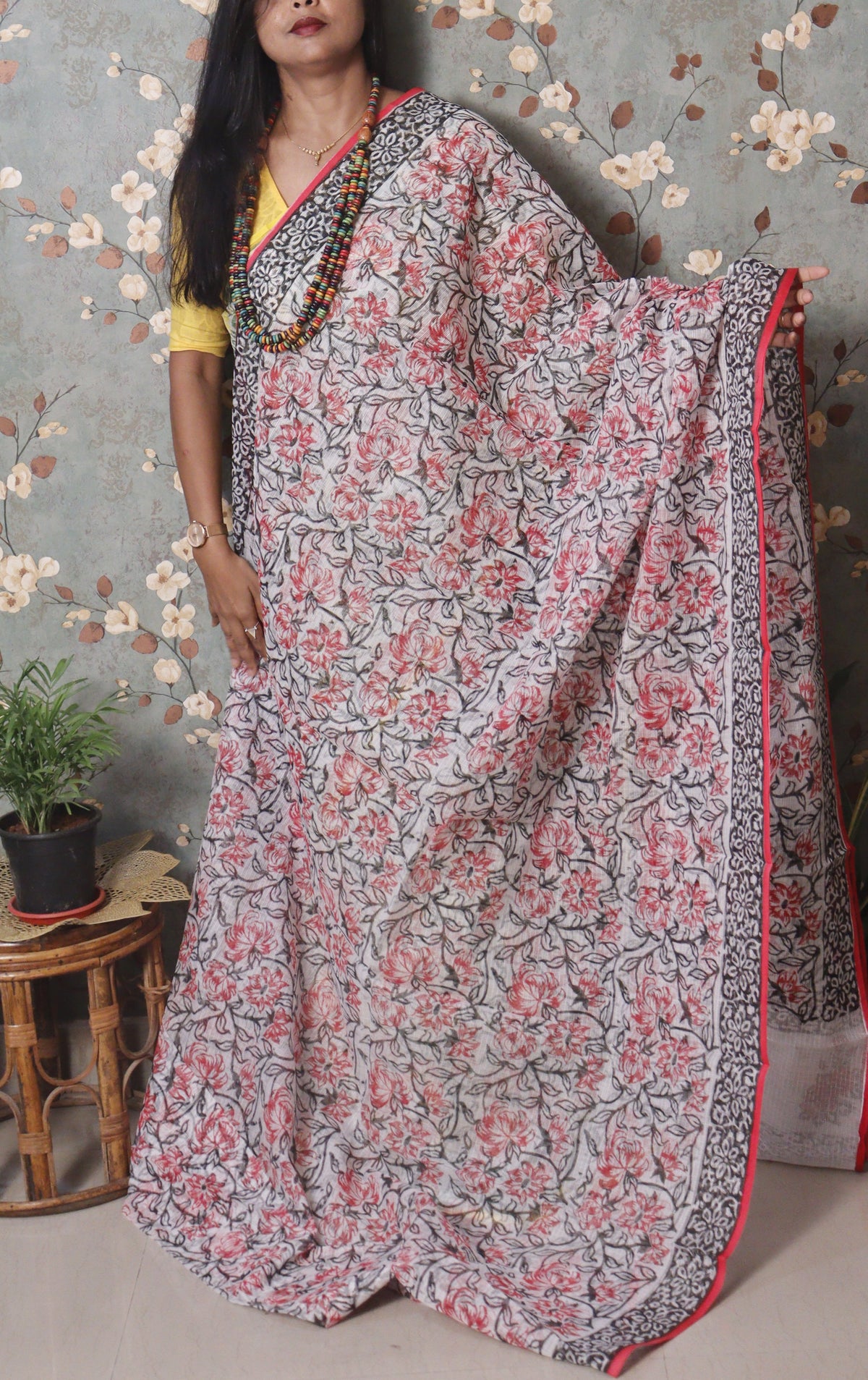 Vanika – Crimson Noir Block Print