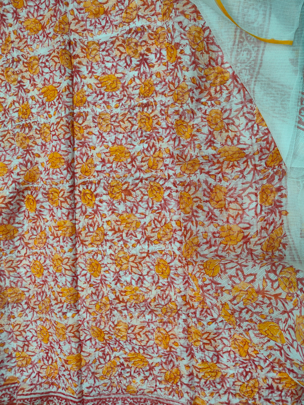 Vanika – Kesariya Bloom Block Print