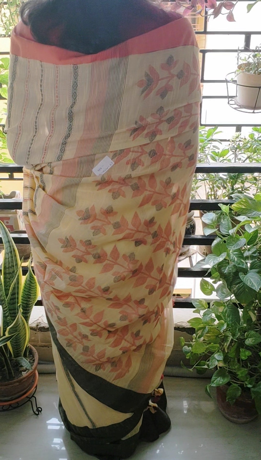 Sun Shine Floral Pallu Khadi Cotton handloom Saree