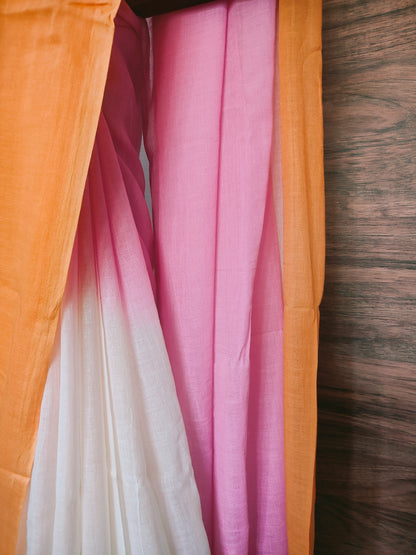 Three Shaded Mul Cotton Saree