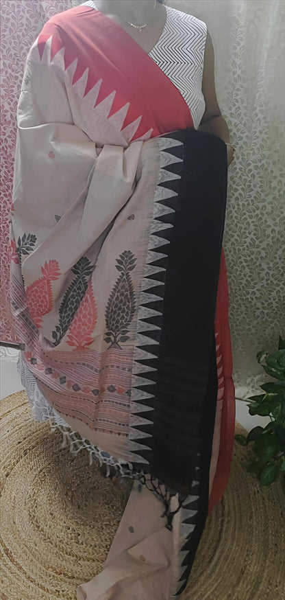 Ishira – Beige Fine Cotton Saree