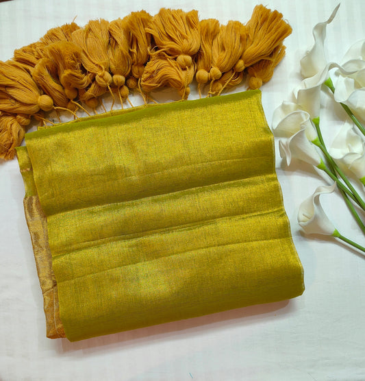 Green Golden Glow Zari Cotton Raga Saree