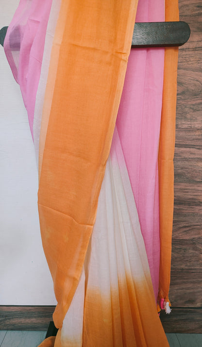 Three Shaded Mul Cotton Saree