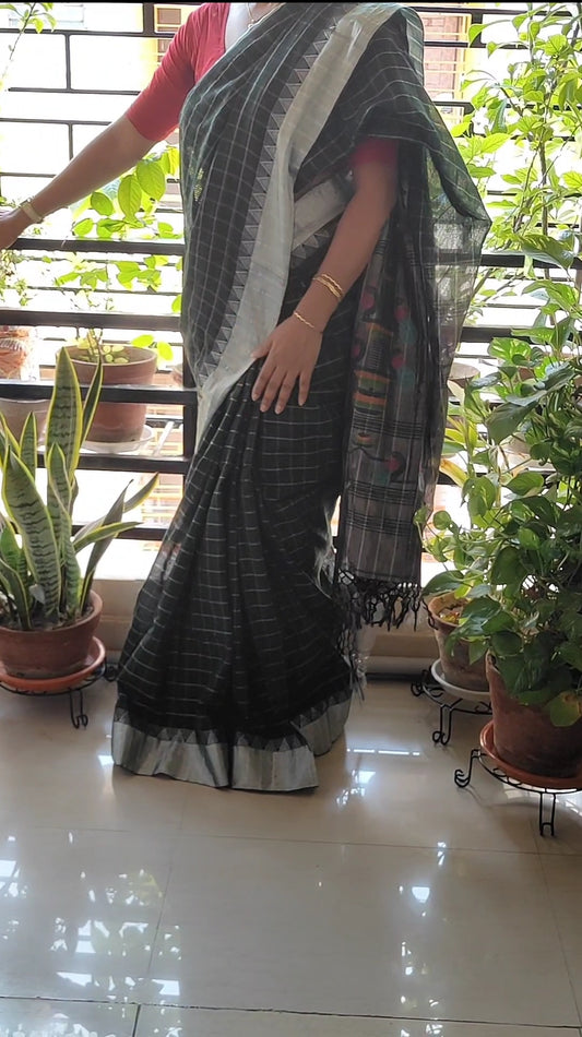 Royal Grove Bottle Green Paithani