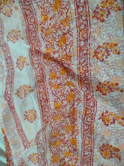 Vanika – Kesariya Bloom Block Print