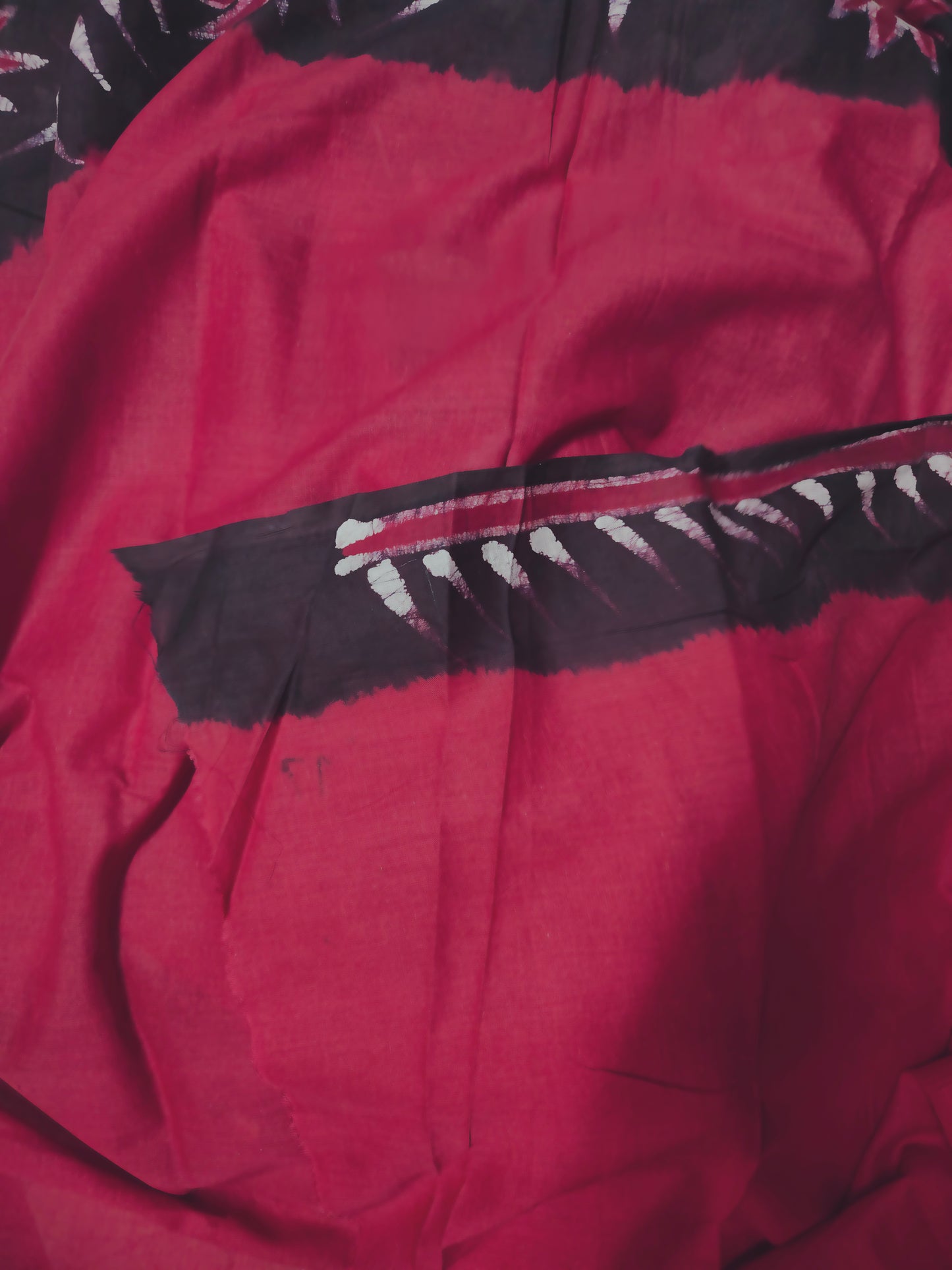 Raktika – Maroon Hand Batik Cotton Saree