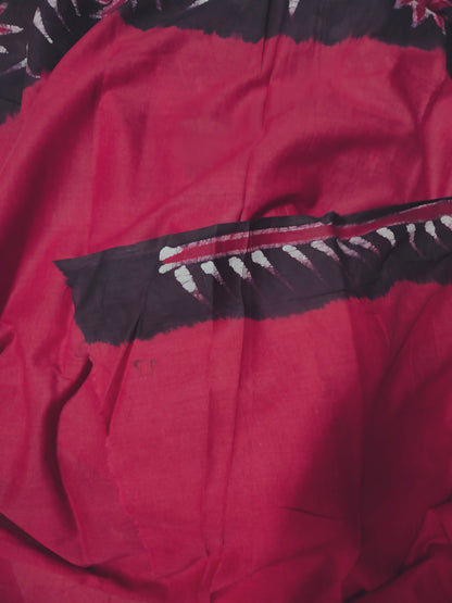 Raktika – Maroon Hand Batik Cotton Saree